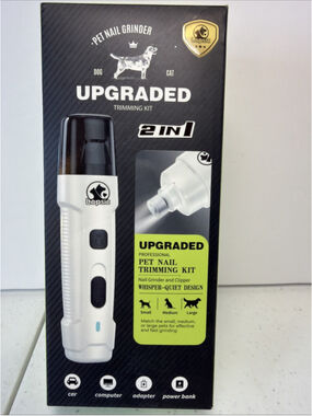 Dog Nail Grinder w/ LED Lights Rechargeable 2-Speed Quiet for Dogs & Cats